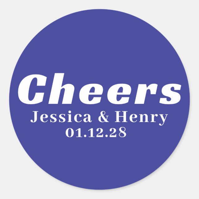 Sticker Rond Customized Your Own Simple Stylish Minimal Wedding (Devant)