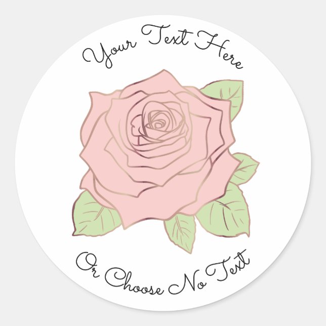 Sticker Rond CustomText/ Élégant Rose Or romantique chic (Devant)