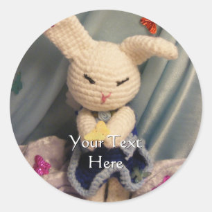 Sticker Rond Cute Amigurumi Lapin Lapin