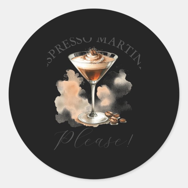 Sticker Rond Cute And Funny Espresso Martini  (Devant)