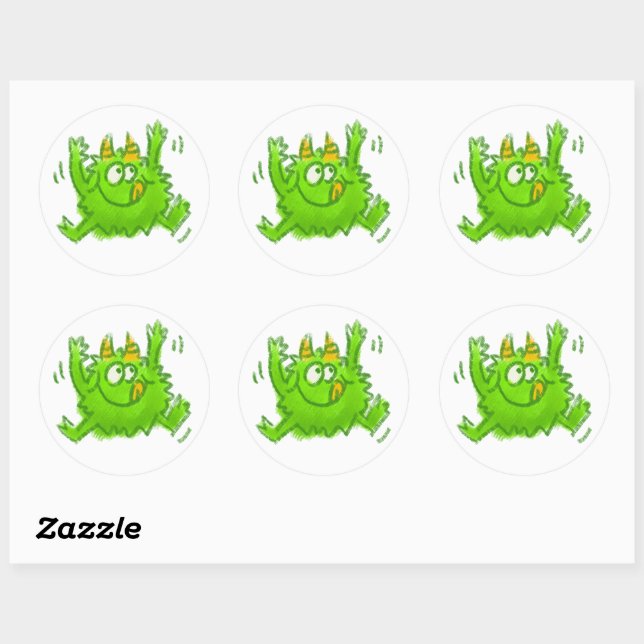 Sticker Rond Cute Animal Drawing (Feuille)