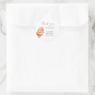Sticker Rond Cute Baby shower à la crème glacée