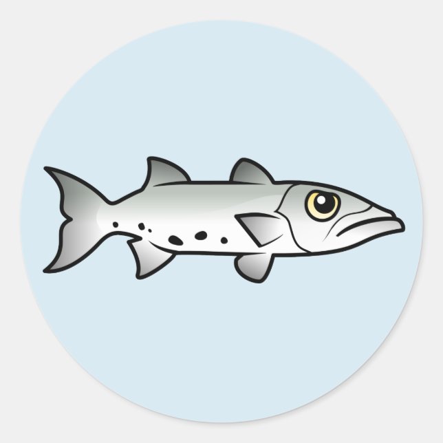 Sticker Rond Cute Barracuda (Devant)