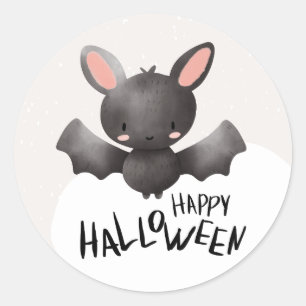 Sticker Rond Cute Bat Halloween