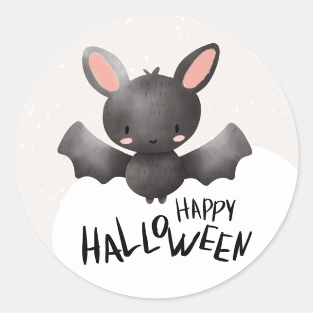 Sticker Rond Cute Bat Halloween (Devant)