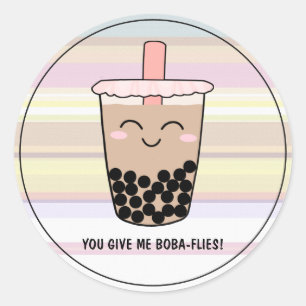Sticker Rond Cute Boba Pearl Lait Thé Pun
