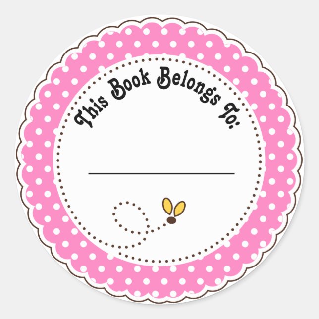 Sticker Rond Cute Bumble Bee Lecture Plaques (Devant)