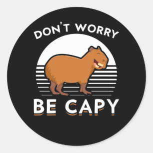 Sticker Rond Cute Capybara Funny Zoo animal