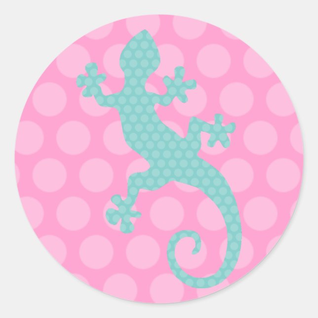 Sticker Rond Cute Chameleon (Devant)