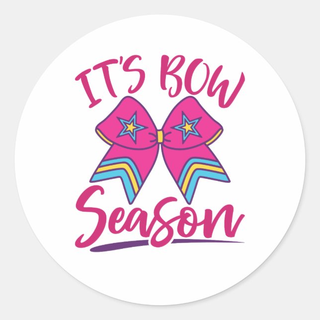 Sticker Rond Cute Cheerleader Coquette Bow Cheer Season (Devant)