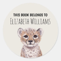 Cute Cheetah Cub Nom personnalisé École