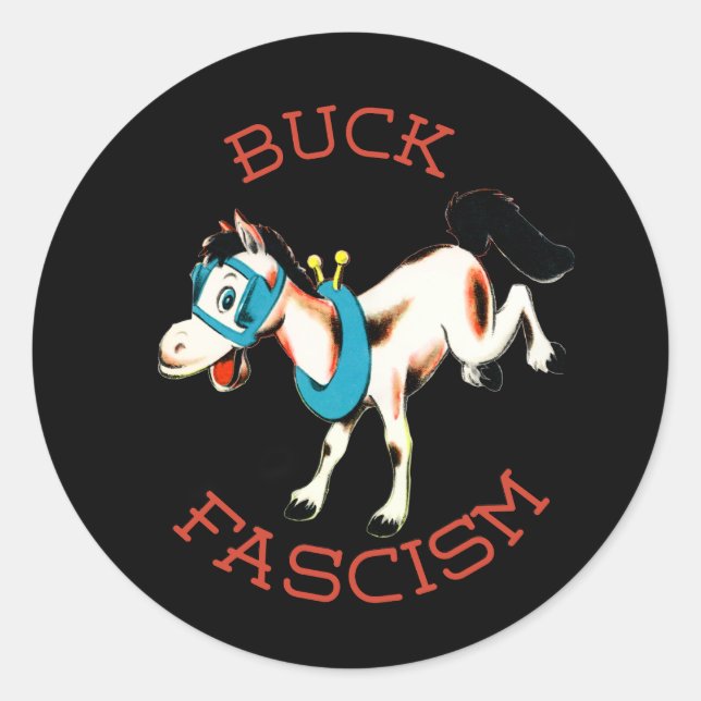 Sticker Rond Cute Cheval Rétro - Fascisme Buck (Devant)
