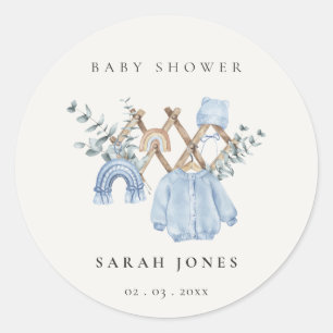 Sticker Rond Cute Chic Garçon Vêtements de bébé Baby shower ess