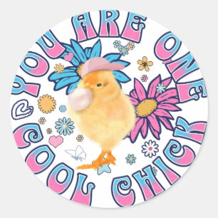 Sticker Rond Cute Chick - Vous êtes un Cool Chick