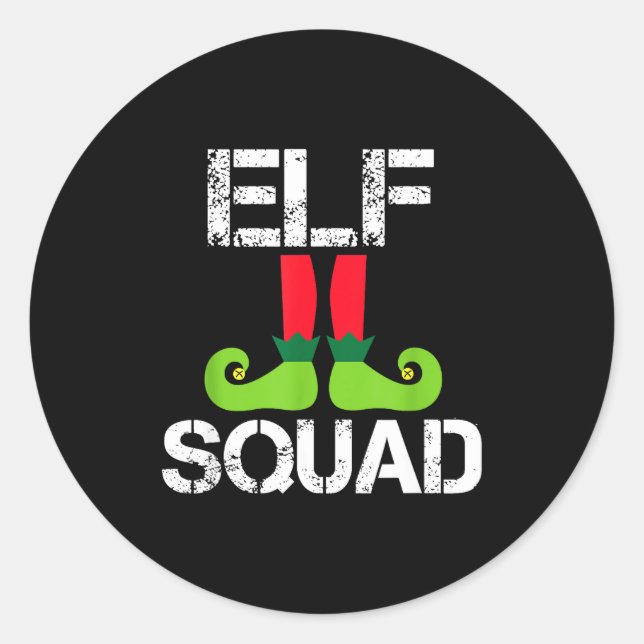 Sticker Rond Cute Christmas Cheer Elf Squad Santa's Helper  (Devant)