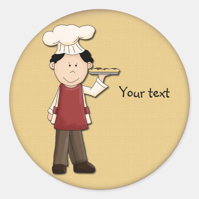 Sticker Rond Cute conception de pizza (Devant)