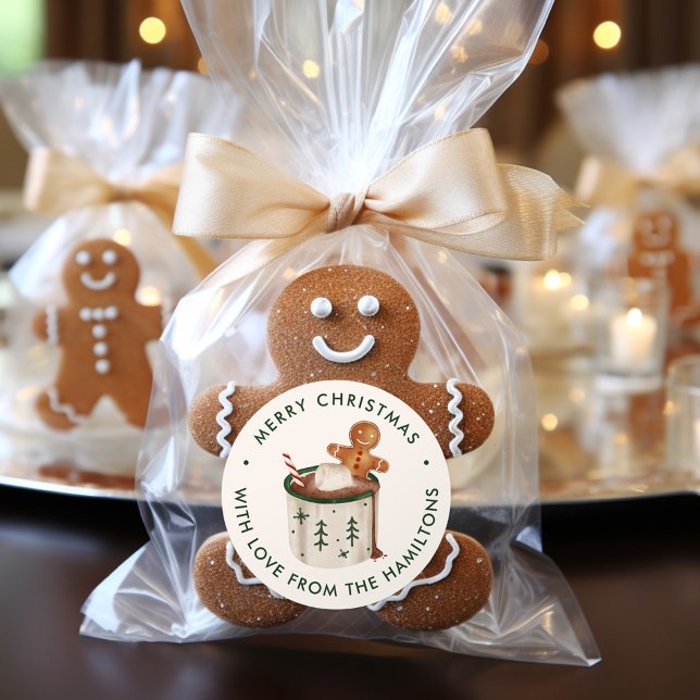 Sticker Rond Cute Cookies and Cocoa Christmas (Créateur téléchargé)