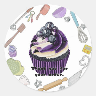 Sticker Rond Cute cupcake