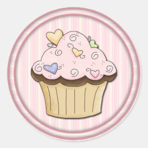 Sticker Rond Cute Cupcake