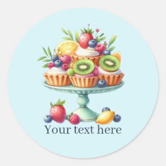 Sticker Rond Cute customizable Bakery cupcake