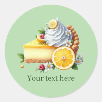 Sticker Rond Cute customizable Bakery lemon pie
