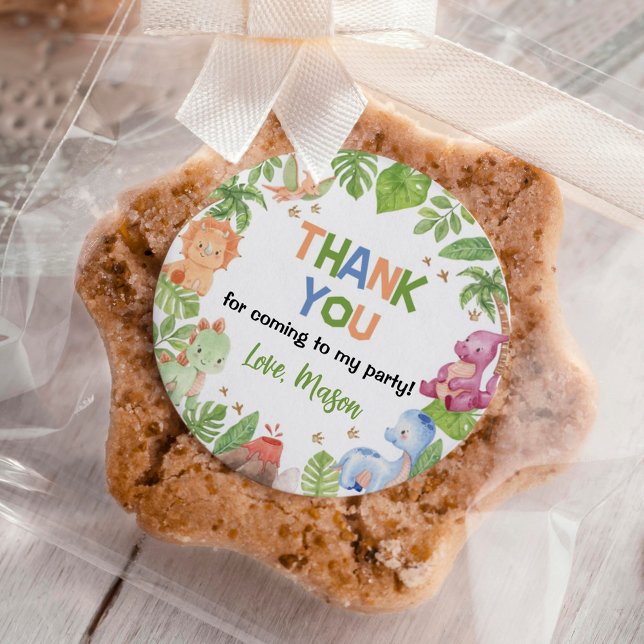 Sticker Rond Cute Dinosaur Boy Anniversaire (Créateur téléchargé)