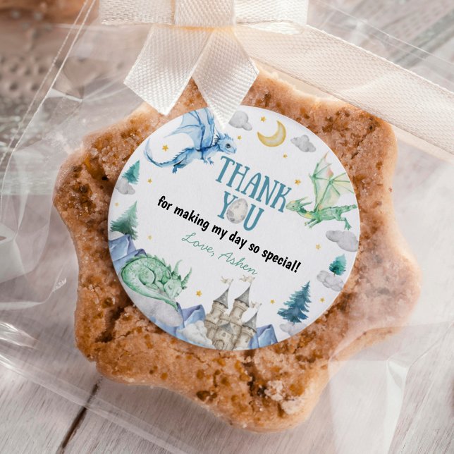 Sticker Rond Cute Dragon Boy Birthday (Créateur téléchargé)