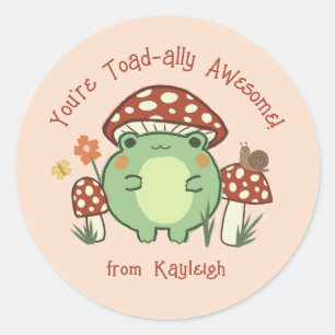 Sticker Rond Cute Drôle Toad-ally Magnifique Salle de classe Va