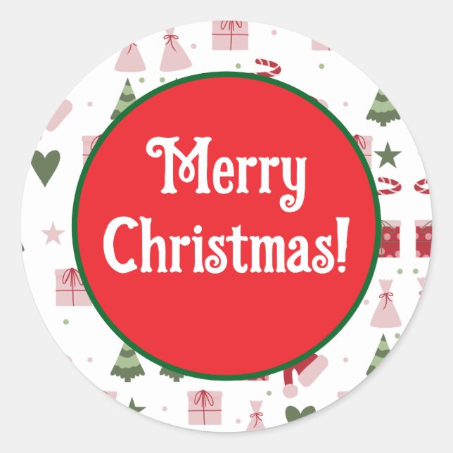 Sticker Rond Cute festive editable Merry Christmas (Devant)