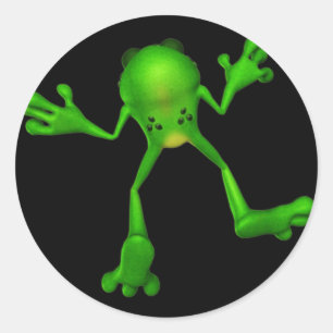 Sticker Rond Cute Froggy verte