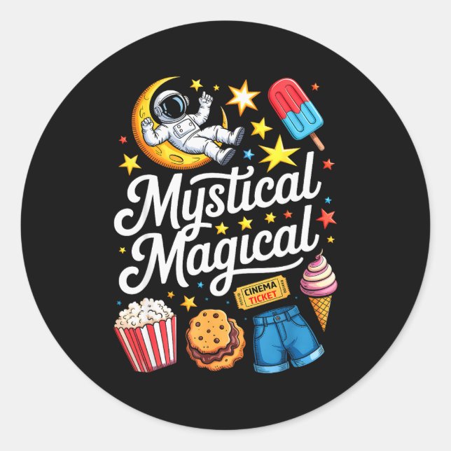 Sticker Rond Cute Funny Astronaut Cookies Kids Boy Toddler Girl (Devant)