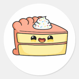 Sticker Rond Cute gâteau Kawaii