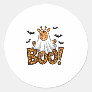 Sticker Rond Cute Giraffe Boo Halloween Costume amusant Zoo Lov