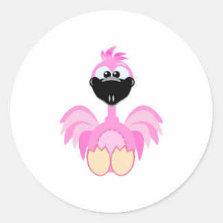 Sticker Rond Cute Goofkins flamingo