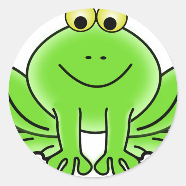 Sticker Rond Cute grenouille drôle (Devant)