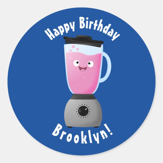 Sticker Rond Cute happy food mixender cuisine appareil dessin a (Devant)