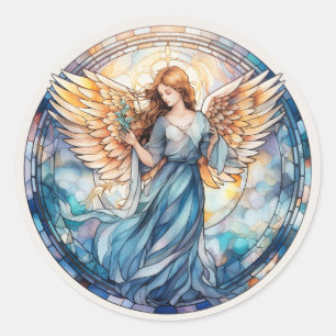 Sticker Rond Cute Heavenly Angel religieux