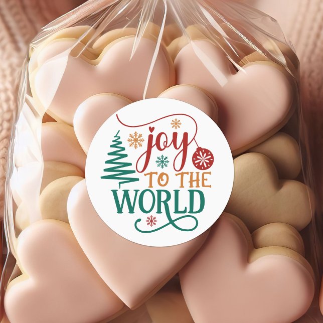 Sticker Rond Cute 'Joy to the World' Christmas (Créateur téléchargé)