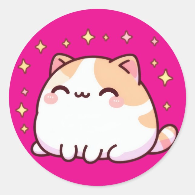 Sticker Rond Cute kawaii (Devant)