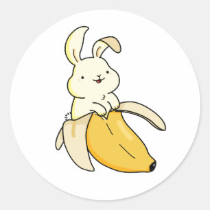 Sticker Rond Cute Kawaii Banana Bunny
