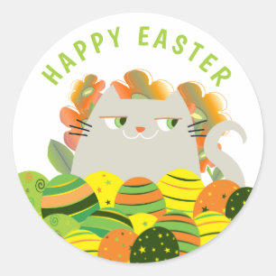 Sticker Rond Cute Kawaii Bonne Pâques