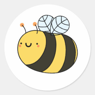 Sticker Rond Cute Kawaii Bumble Bee