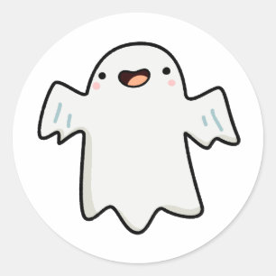 Sticker Rond Cute Kawaii Ghost