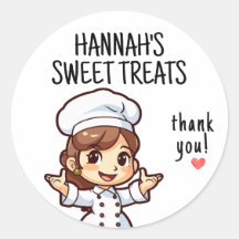 Cute Kawaii Girl Baker Longs cheveux Brown | MERCI