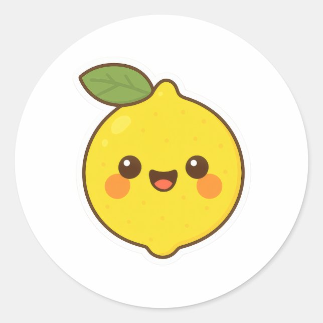 Sticker Rond Cute Kawaii Lemon (Devant)