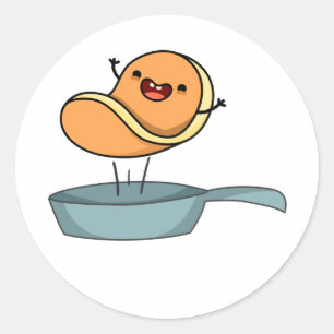 Sticker Rond Cute Kawaii Pancake