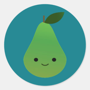 Sticker Rond Cute kawaii Souriant Pear
