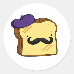 Sticker Rond Cute Kawaii Toast