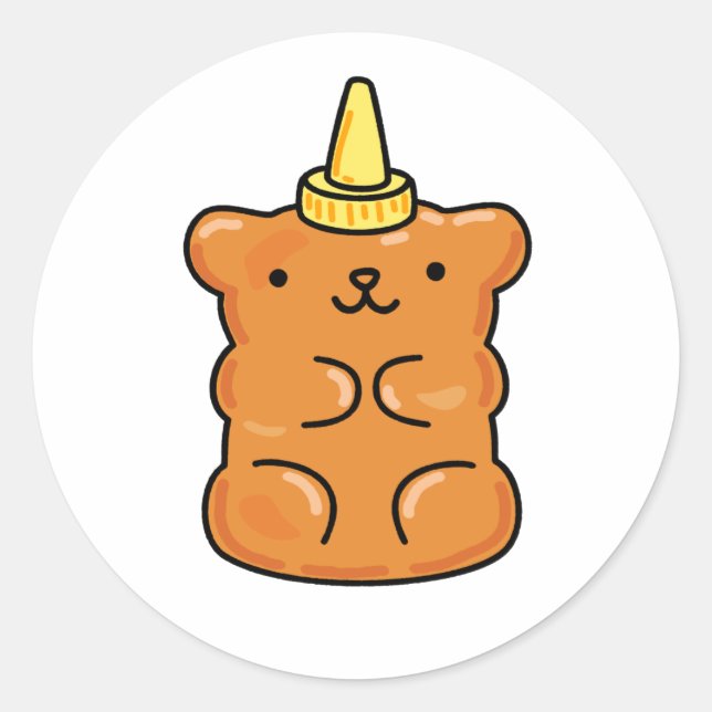 Sticker Rond Cute Kawaii Unicorn Gummy Bear (Devant)