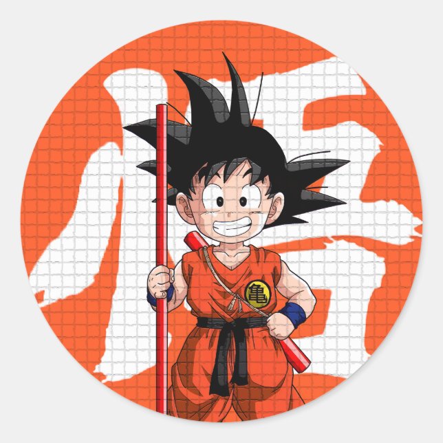 Sticker Rond Cute Kid Warrime Art Anime (Devant)